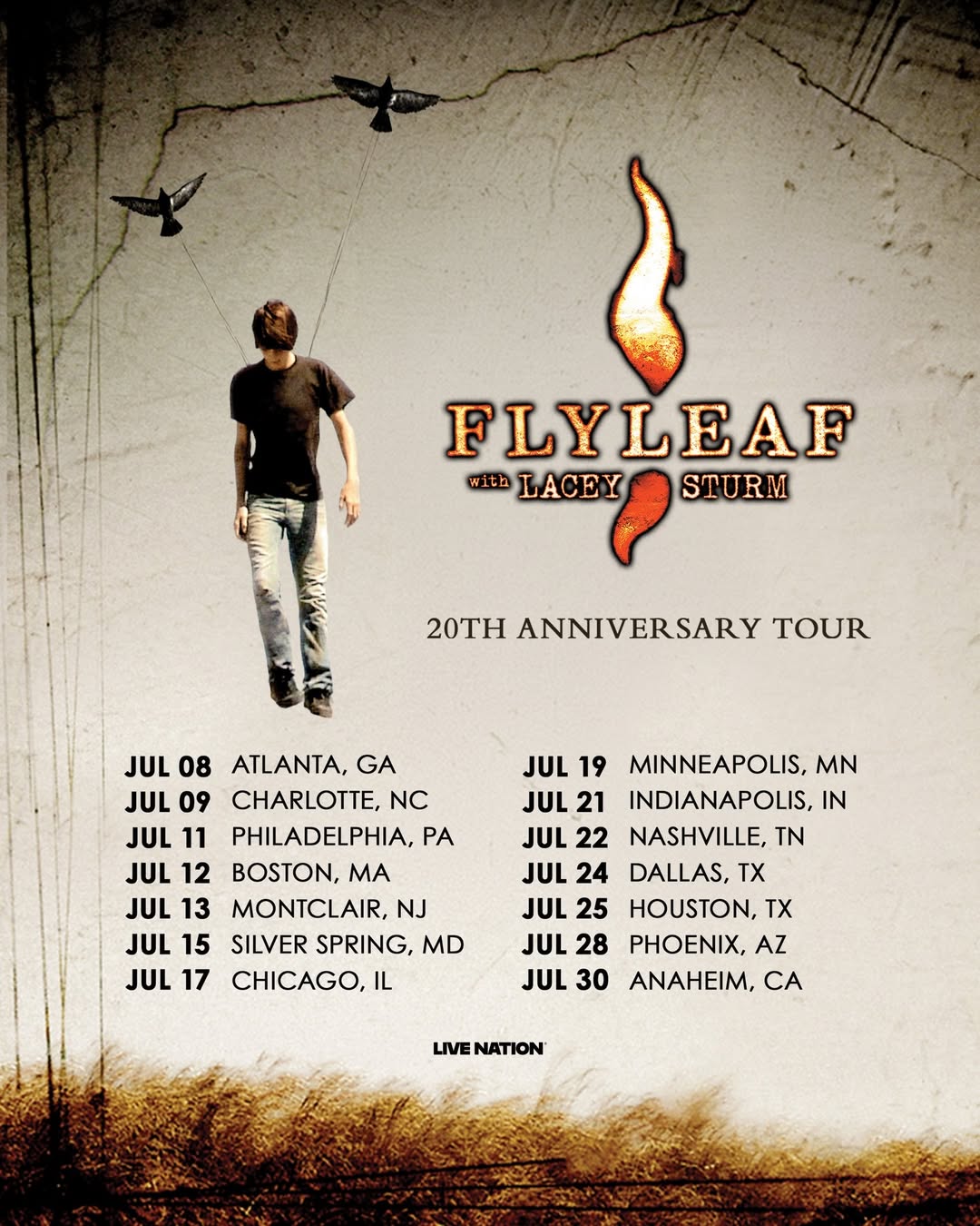 Flyleaf 20th Anniversary Tour Poster 2026